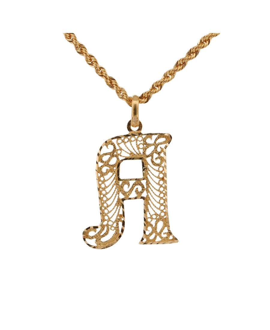 Gold Letter "A" Pendant Necklace – 2.26g | Bigeasy Jewellers